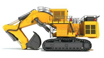 Tracked Mining Excavator Shovel heavy construction machinery 3D rendering photo