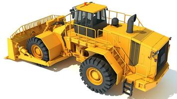 Wheel Dozer heavy construction machinery 3D rendering on white background photo