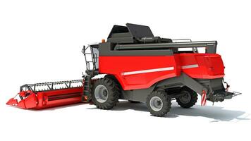 Combine Harvester 3D rendering on white background photo