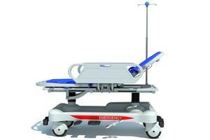 Stretcher Trolley medical equipment 3D rendering on white background photo