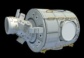 Service Module of ISS International Space Station 3D rendering on black background photo