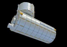 Service Module of ISS International Space Station 3D rendering on black background photo