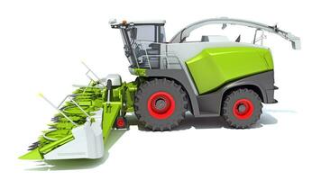 Combine Harvester 3D rendering on white background photo