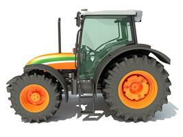 Farm Tractor 3D rendering on white background photo