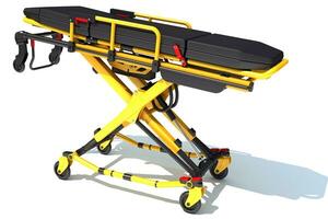 Stretcher Trolley medical equipment 3D rendering on white background photo