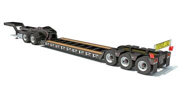 Low Loader Platform Trailer 3D rendering on white background photo