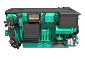 Marine Propulsion Engine for Ships, Yachts and Boats 3D rendering photo