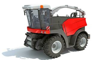 Combine Harvester 3D rendering on white background photo