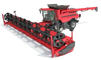 Farm Combine Harvester 3D rendering on white background photo