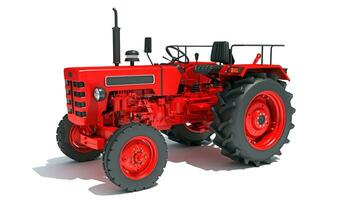 Farm Tractor 3D rendering on white background photo