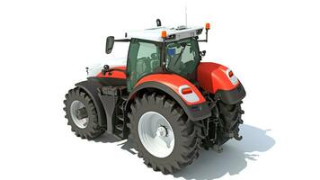 3D rendering of Farm Tractor model on white background photo