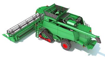 Combine Harvester 3D rendering on white background photo