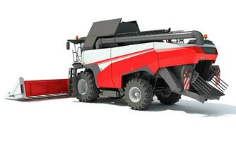 Combine Harvester 3D rendering on white background photo