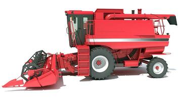 Farm Combine Harvester 3D rendering on white background photo