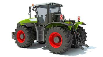 con ruedas articulado granja tractor 3d representación en blanco antecedentes foto