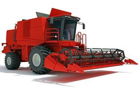 Farm Combine Harvester 3D rendering on white background photo