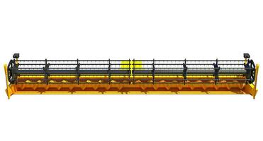 granja combinar segador trilla encabezamiento 3d representación en blanco antecedentes foto