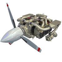 Aircraft turboprop Engine 3D rendering on white background photo