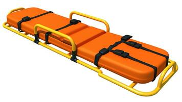 Medical Stretcher Trolley 3D rendering on white background photo