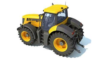 Farm Tractor 3D rendering on white background photo