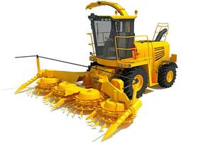 Combine Harvester 3D rendering on white background photo