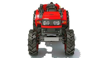 Farm Tractor 3D rendering on white background photo