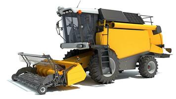 Combine Harvester 3D rendering on white background photo