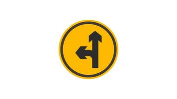 Animated 2d Road arrows sign symbol icon animation video footage. 4K transperancy Background.