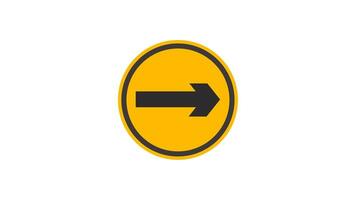 Animated 2d Road arrows sign symbol icon animation video footage. 4K transperancy Background.