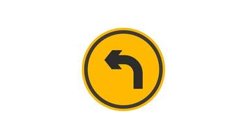 Animated 2d Road arrows sign symbol icon animation video footage. 4K transperancy Background.