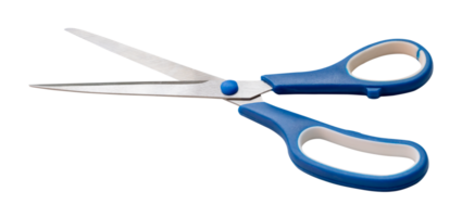 Multipurpose scissors with blue handle isolated with clipping path in png file format