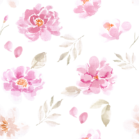 Pink Rose Watercolor Flower Seamless Pattern png