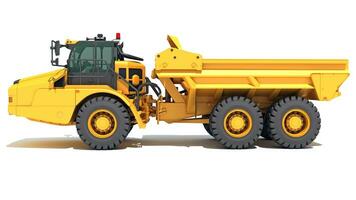 Articulated Mining Truck 3D rendering on white background photo