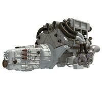 V16 Engine 3D rendering on white background photo