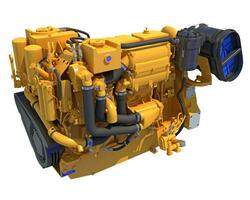 Marine Propulsion Engine for ships and boats 3D rendering on white background photo