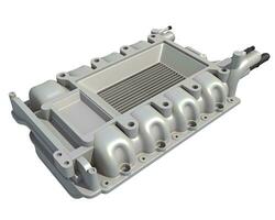 Engine Intake Manifold 3D rendering on white background photo