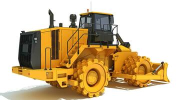 Soil Compactor 3D rendering on white background photo