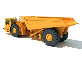 Mining Dump Truck heavy construction machinery 3D rendering on white background photo