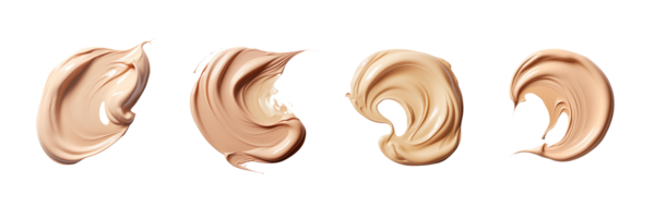 AI generated Set of Close-up of a smear of liquid foundation or bb cream isolated on transparent background png