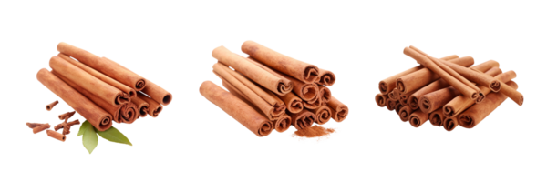 AI generated cinnamon sticks and cinnamon sticks on a transparent background png