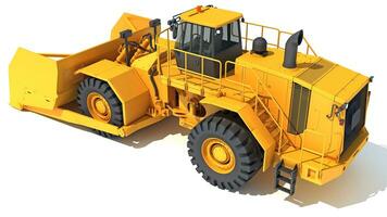 Wheel Dozer heavy construction machinery 3D rendering on white background photo