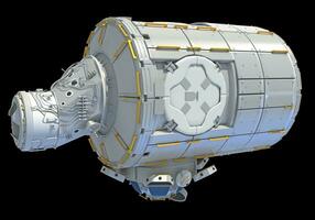 Service Module of ISS International Space Station 3D rendering on black background photo