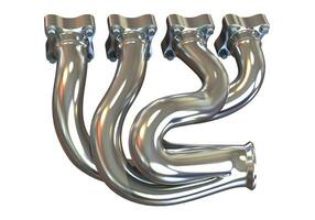 Exhaust Manifold 3D rendering on white background photo