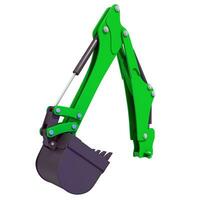 Excavator Shovel Crane Arm 3D rendering on white background photo