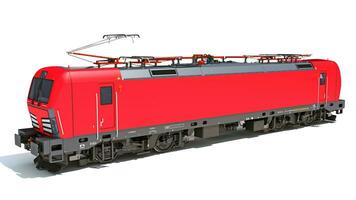 locomotora tren 3d representación en blanco antecedentes foto
