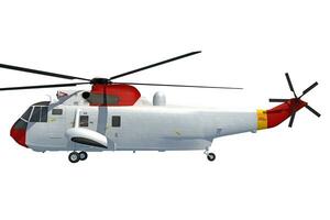 Helicopter 3D rendering on white background photo