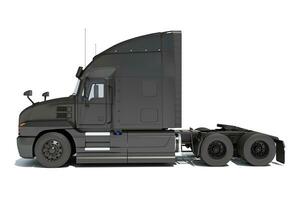 Semi Truck 3D rendering on white background photo