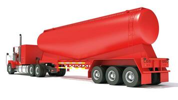 Truck with Tank Trailer 3D rendering on white background photo