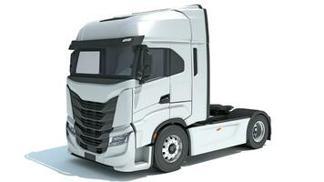 Semi Truck 3D rendering on white background photo