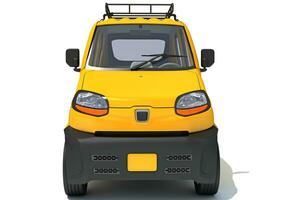 Auto Mini Taxi 3D rendering on white background photo